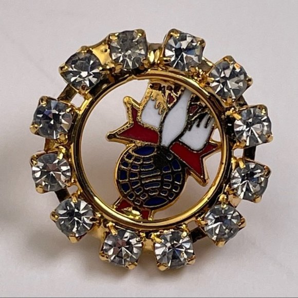 CRYSTAL Circle Halo Knights of Columbus Lapel Pin - Picture 1 of 5